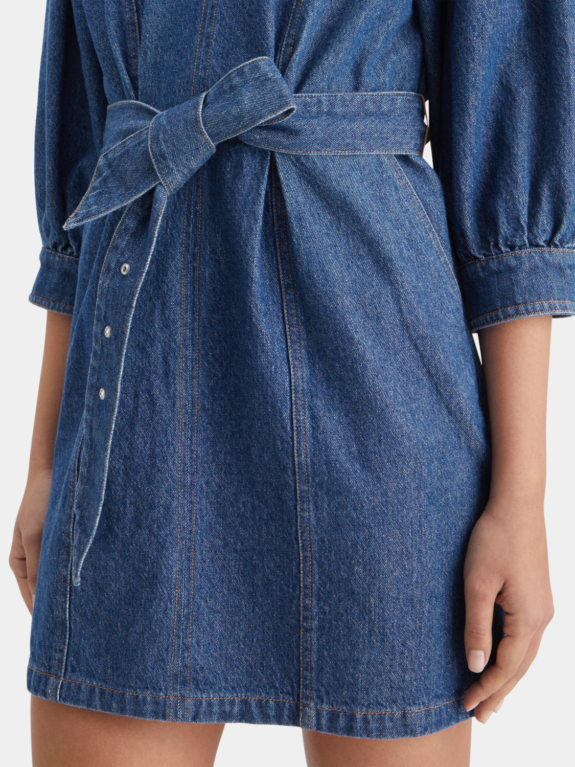 Belted v-neck denim dress - Scotch & Soda AU