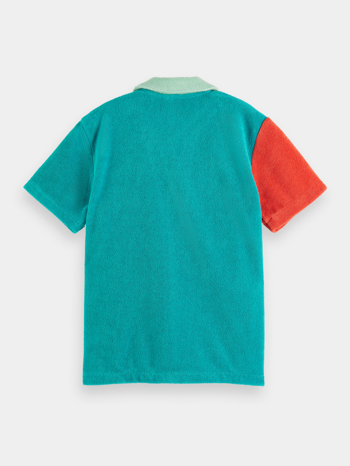 Kids - Colourblock towelling short sleeved shirt - Scotch & Soda AU