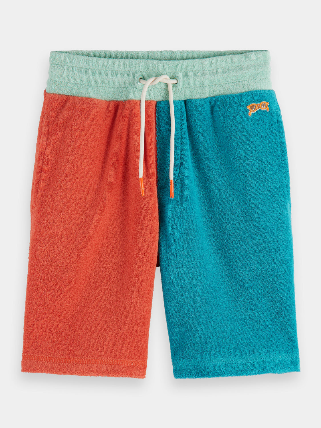 Kids - Mid-length colourblock towelling sweatshorts - Scotch & Soda AU