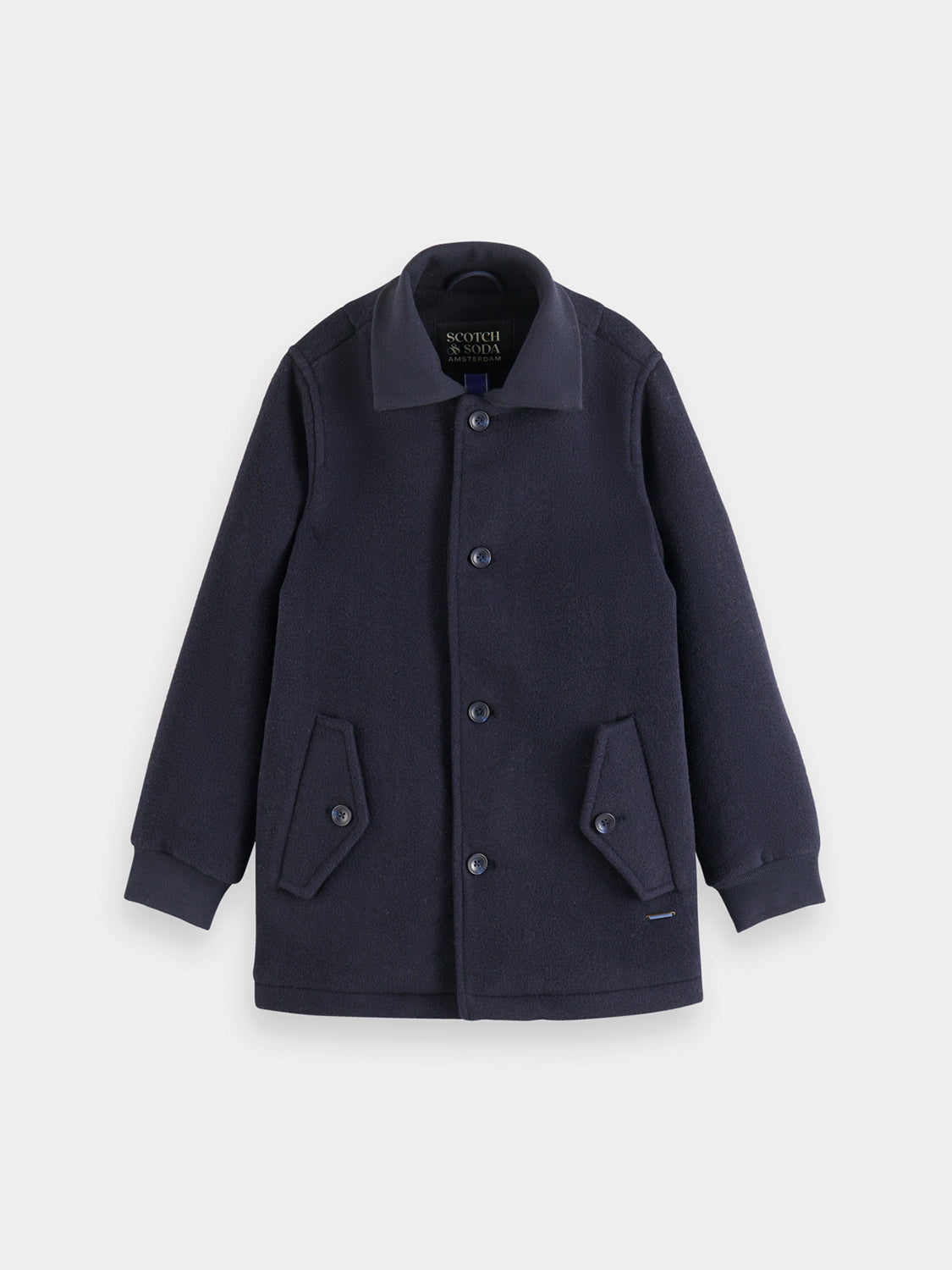 Kids - Wool blend peacoat