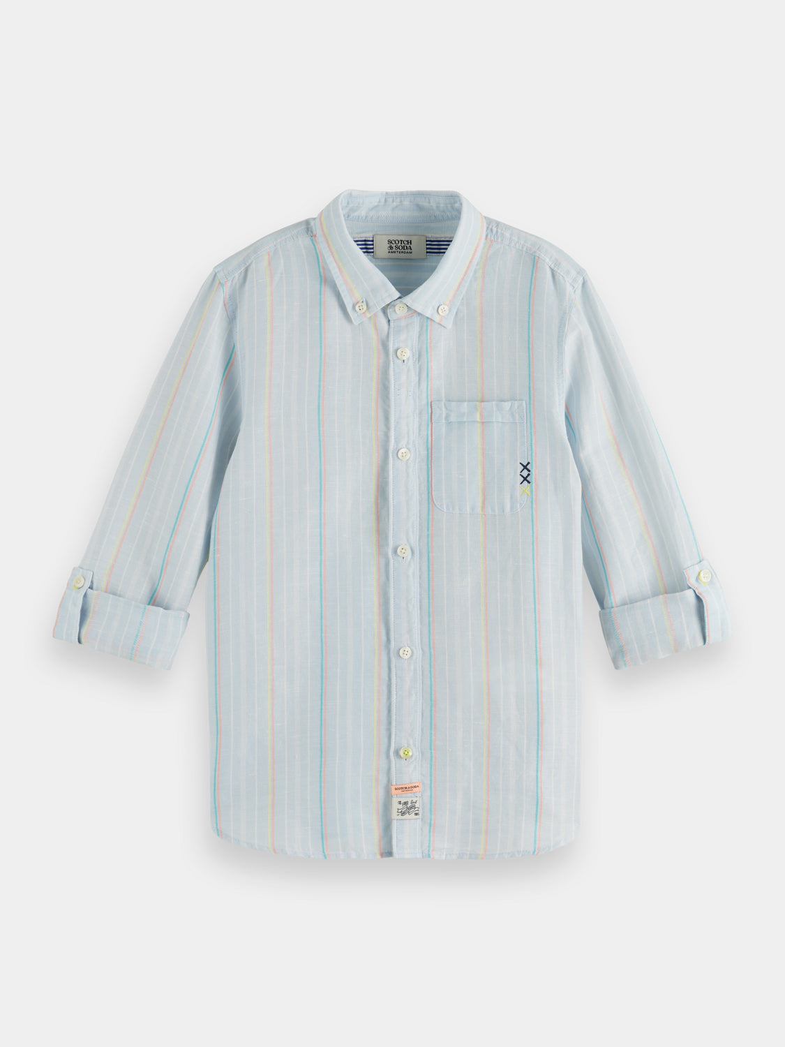 Kids - Regular-fit yarn-dyed stripe shirt - Scotch & Soda AU