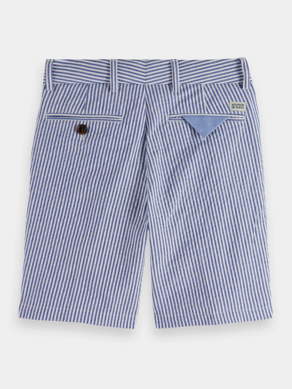 Kids - Mid-length seersucker chino shorts - Scotch & Soda AU