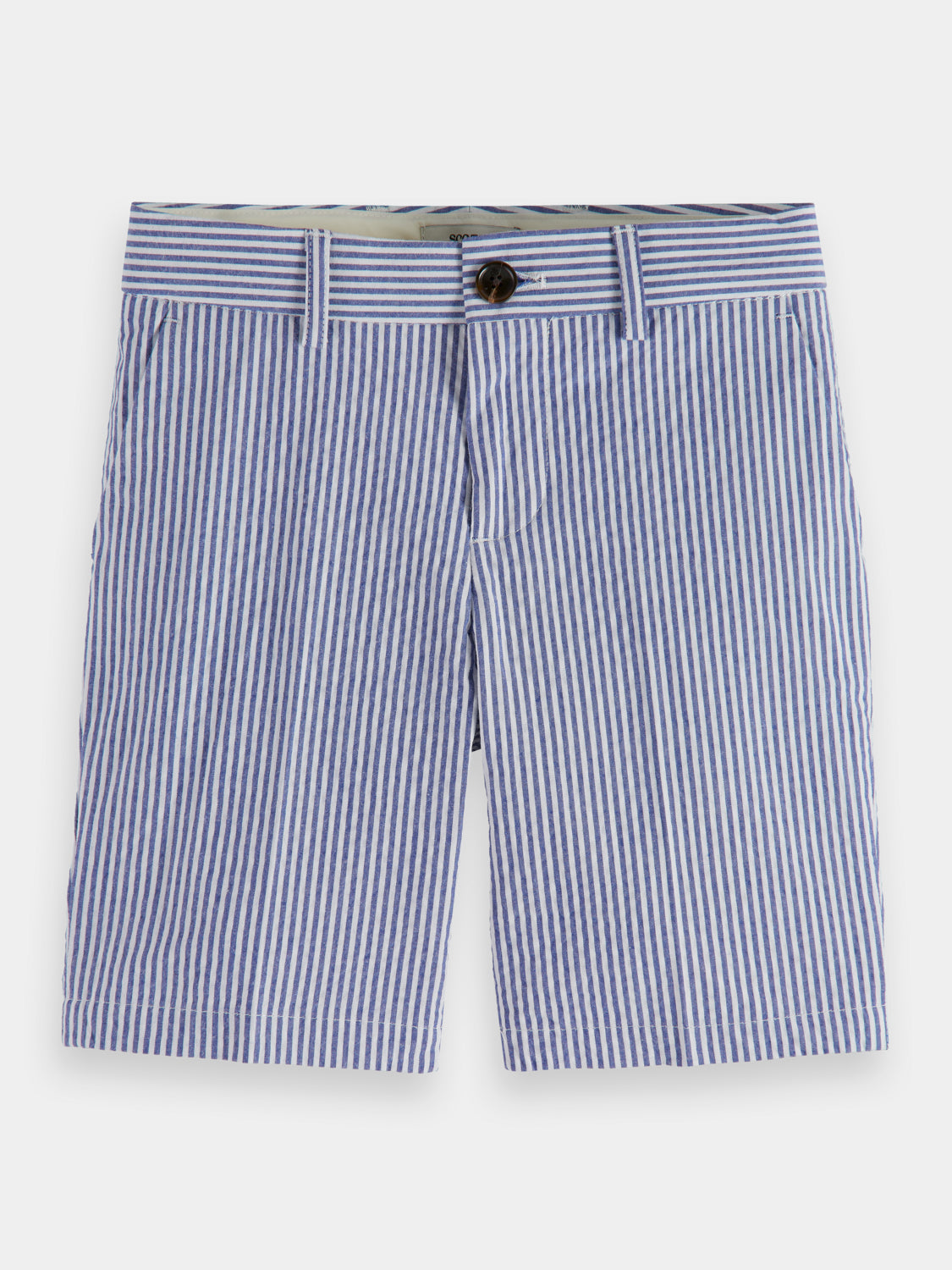 Kids - Mid-length seersucker chino shorts - Scotch & Soda AU