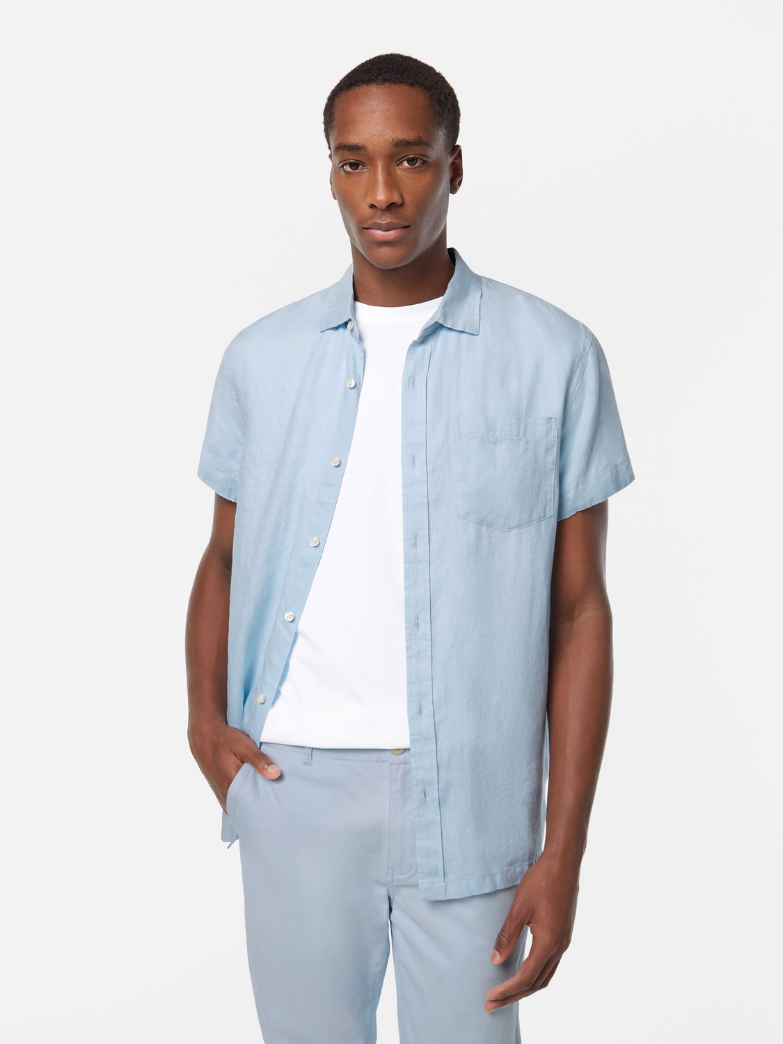 Short sleeved linen shirt - Scotch & Soda AU