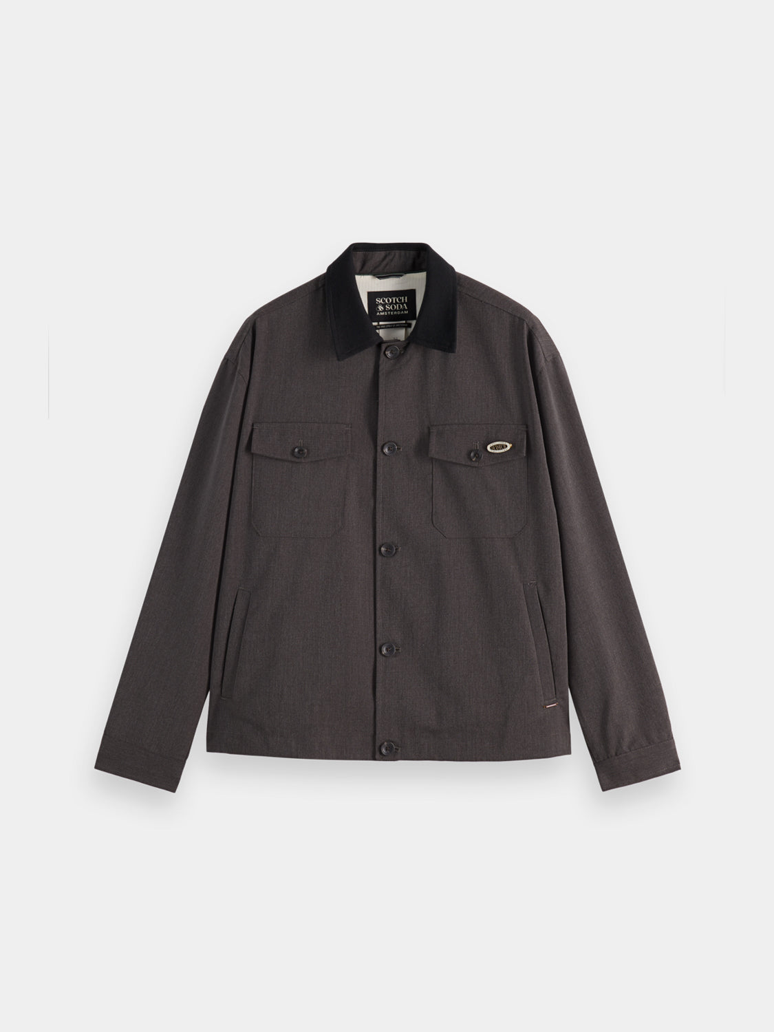 Melange shirt jacket