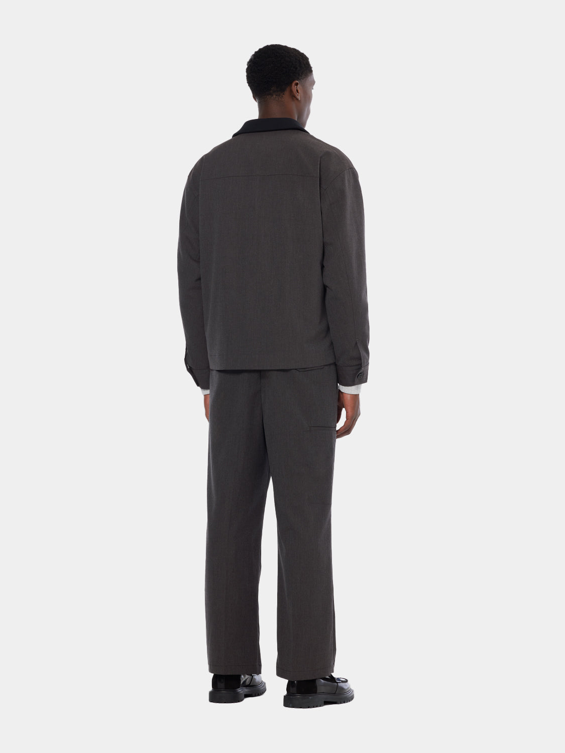 Melange shirt jacket