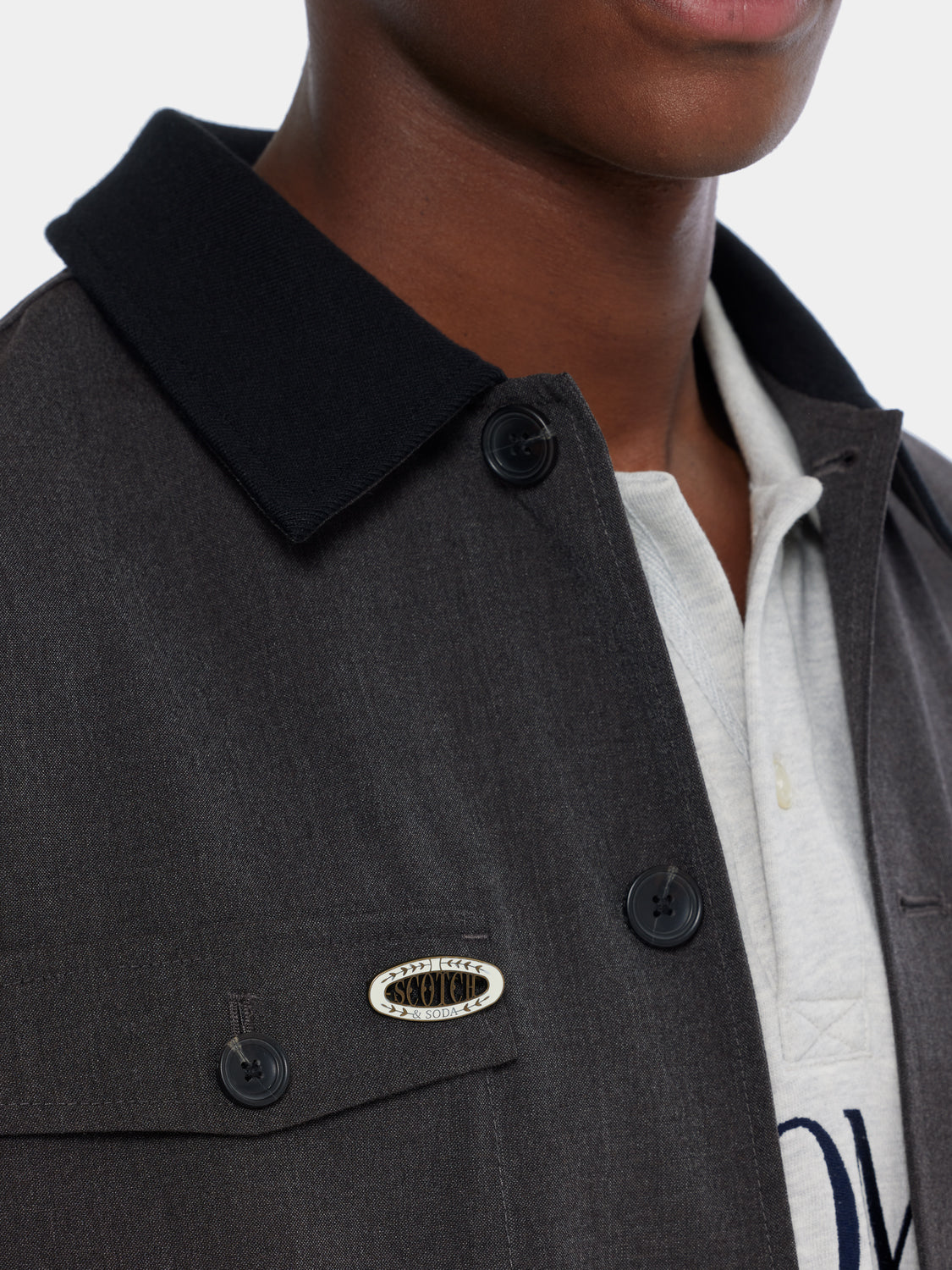 Melange shirt jacket