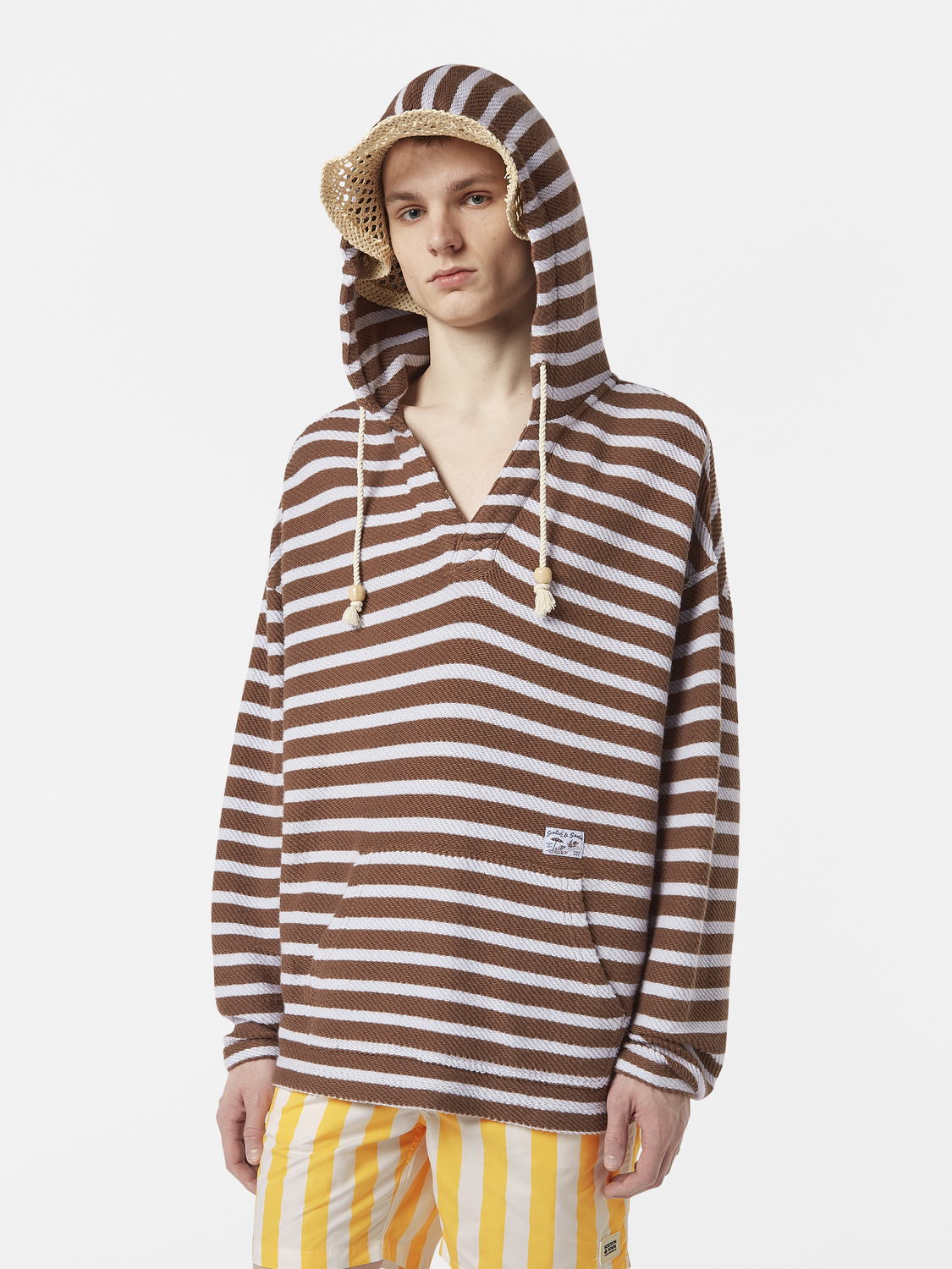 Striped terry hoodie - Scotch & Soda AU
