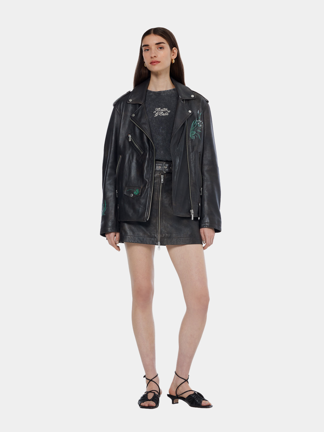 Oversized leather jacket - Scotch & Soda AU