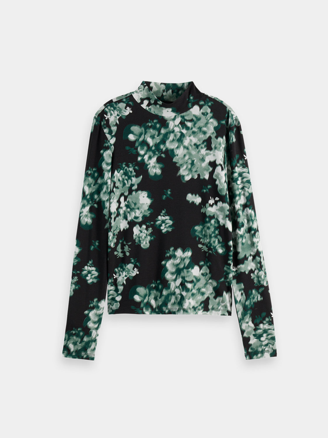 Printed mock neck