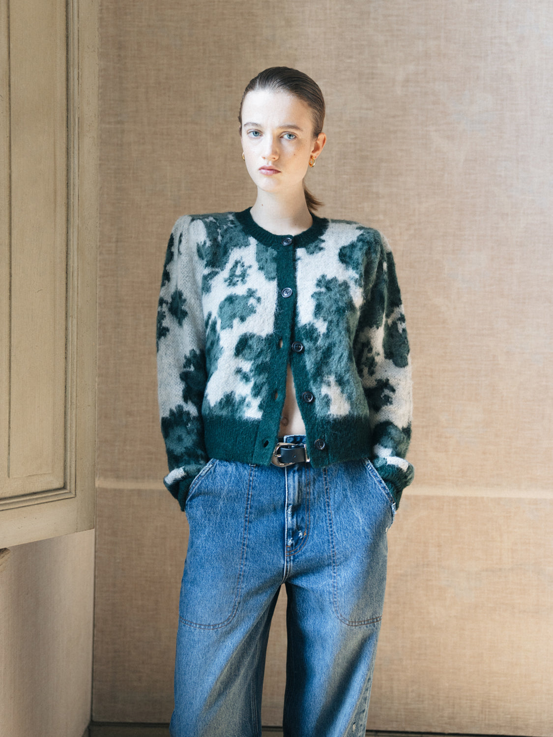 Jacquard crewneck cardigan - Scotch & Soda AU