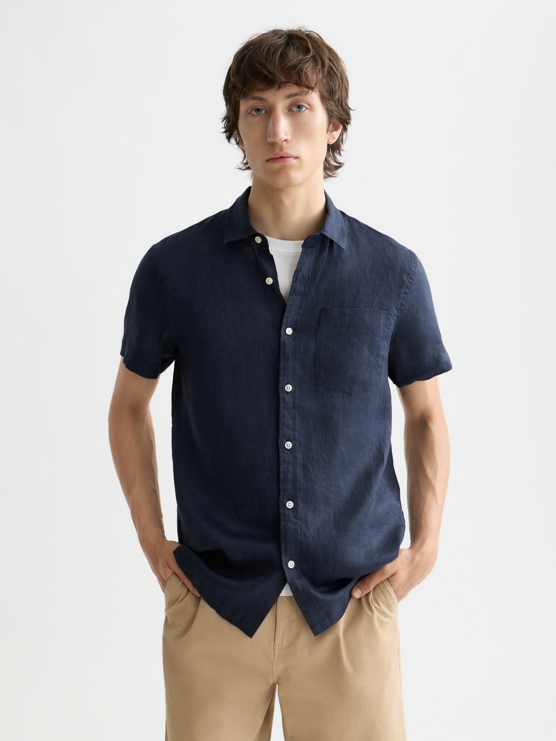 Short sleeved linen shirt - Scotch & Soda AU