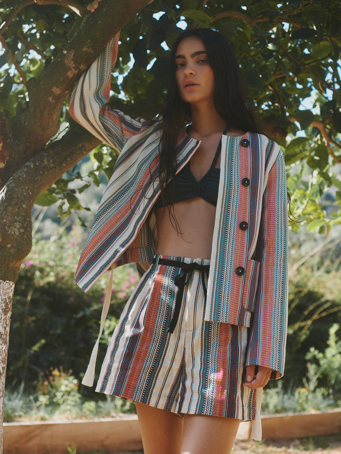 High-rise crafted striped shorts - Scotch & Soda AU