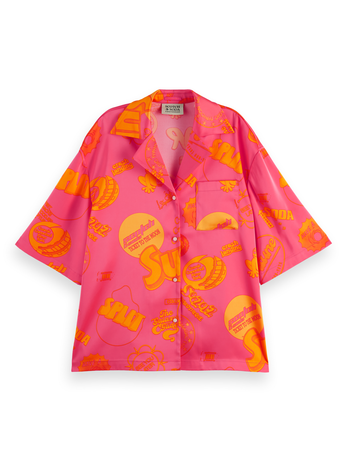 Satin short-sleeved shirt - Scotch & Soda AU