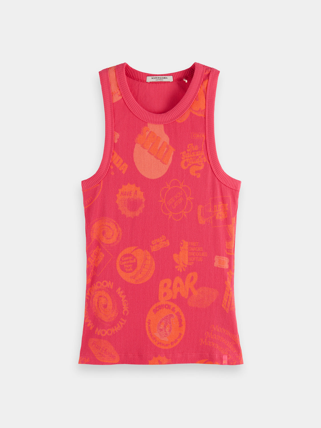 Printed ribbed tank - Scotch & Soda AU