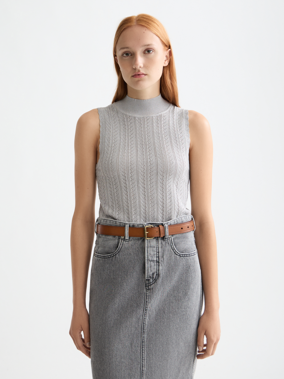 Metallic pointelle tank - Scotch & Soda AU