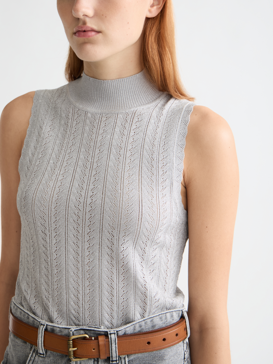 Metallic pointelle tank - Scotch & Soda AU