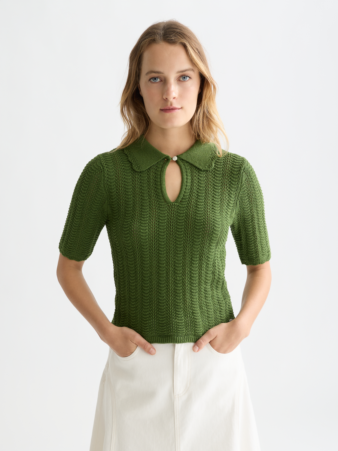 Pointelle knitted t-shirt - Scotch & Soda AU