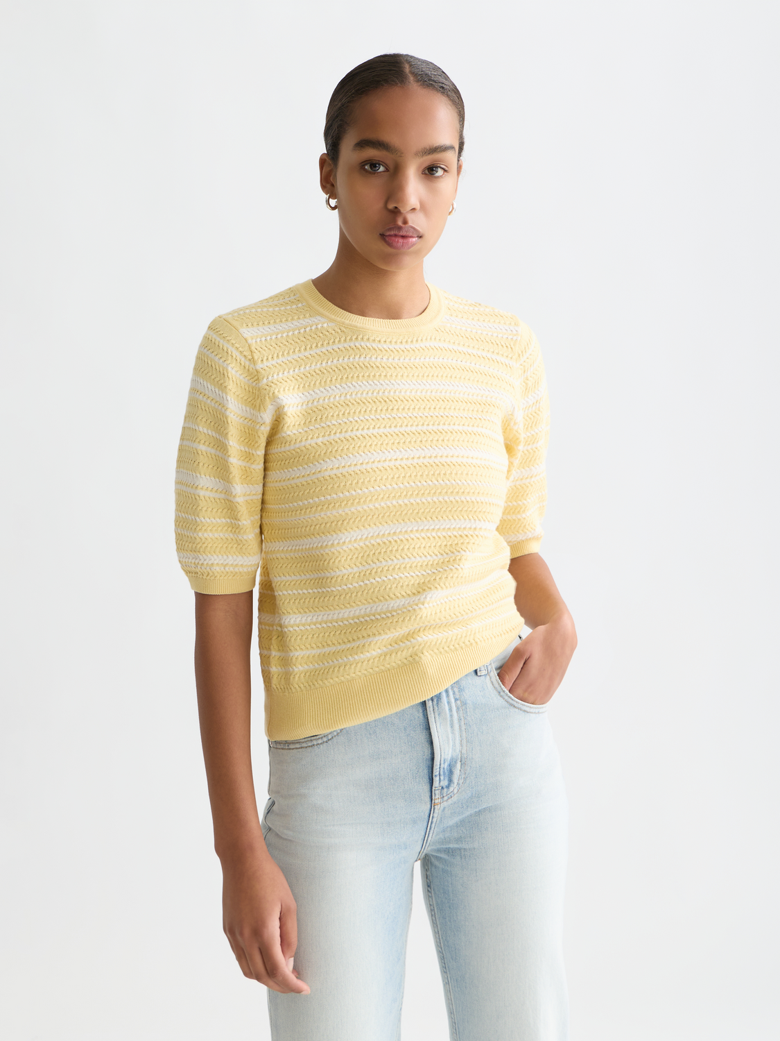 Striped knitted t-shirt - Scotch & Soda AU