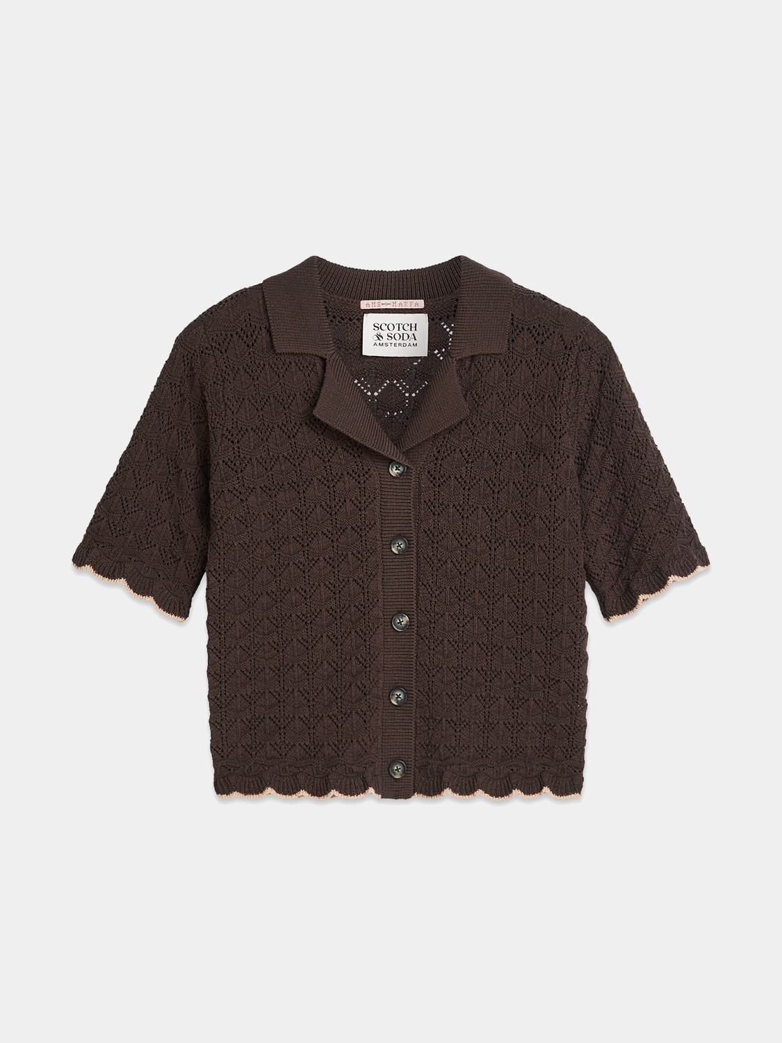 Pointelle short sleeved cardigan - Scotch & Soda AU
