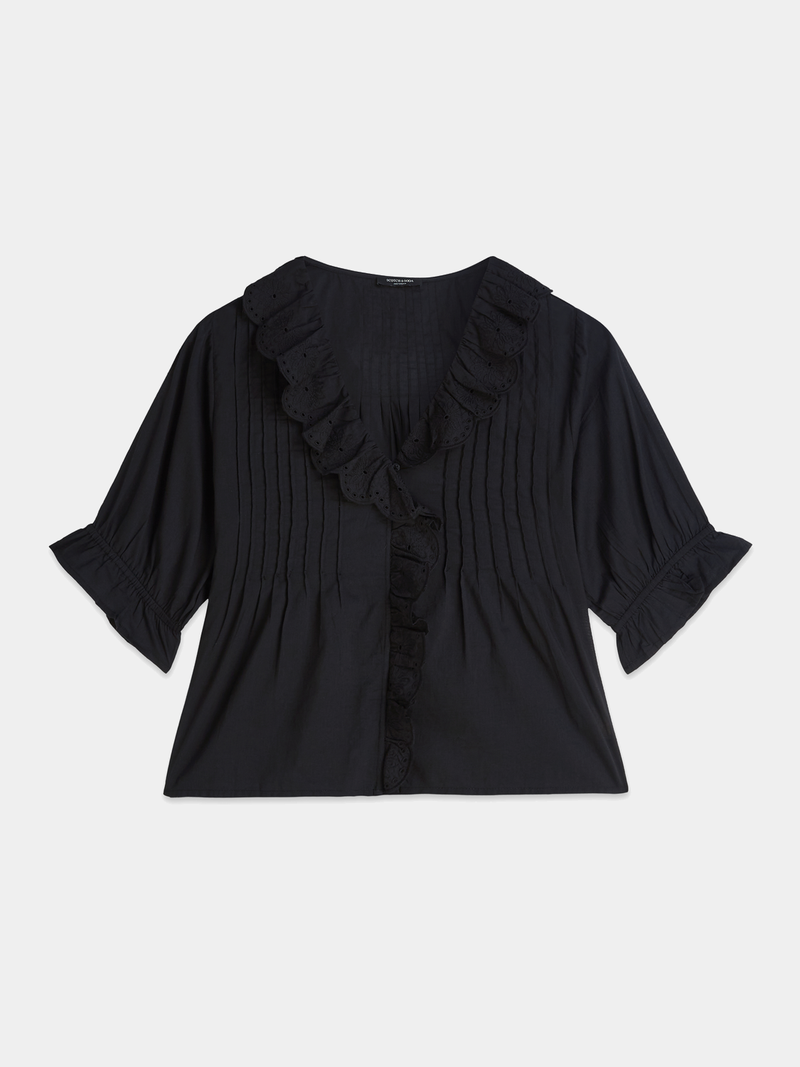 Embroidered short sleeved blouse - Scotch & Soda AU