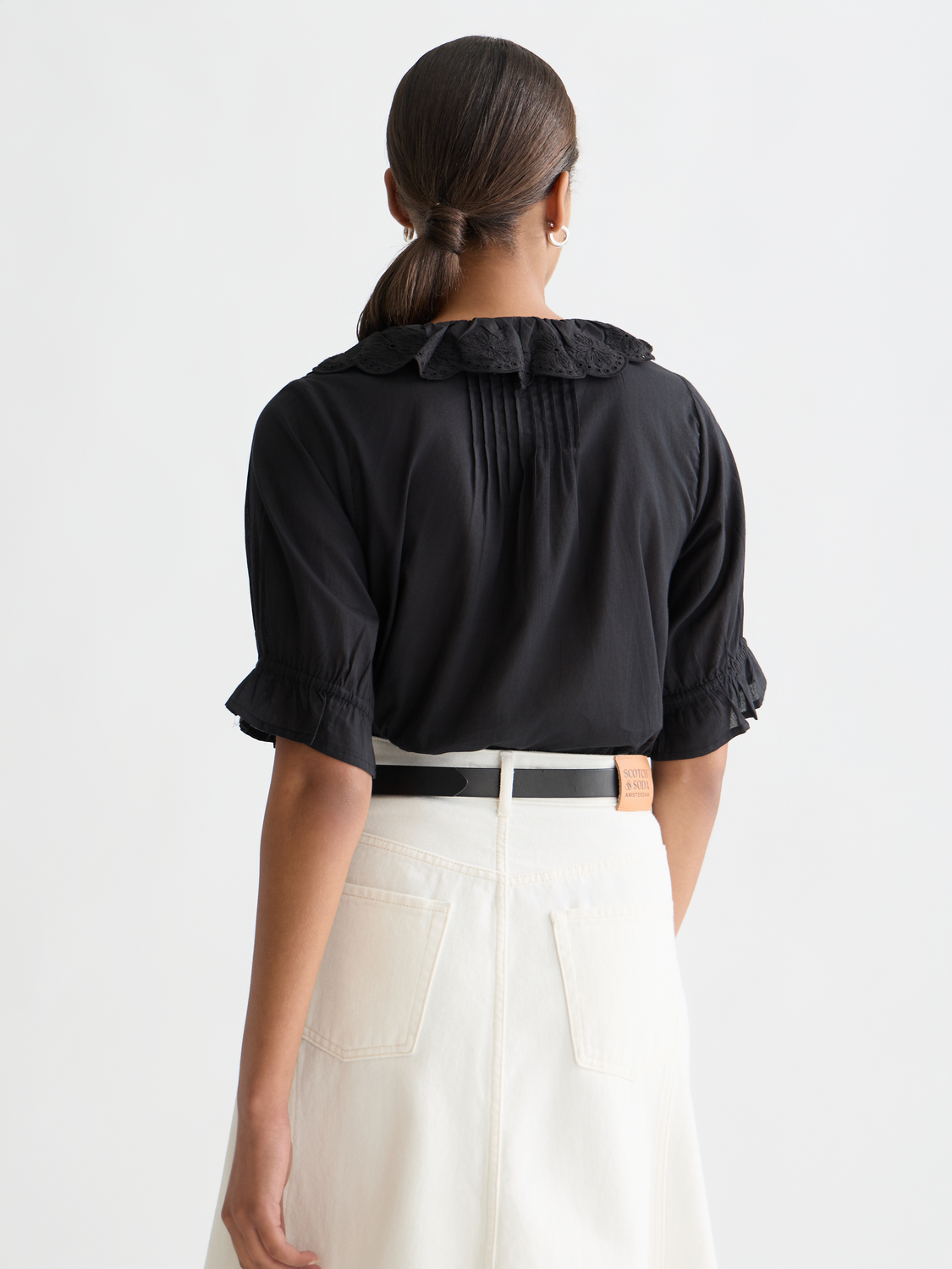 Embroidered short sleeved blouse - Scotch & Soda AU