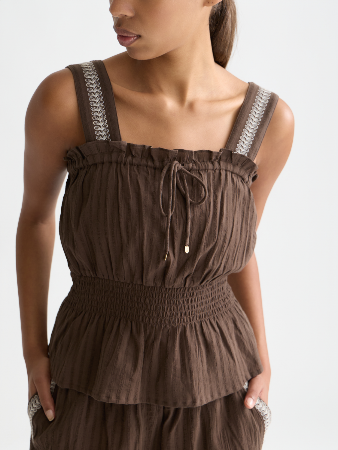 Smocked waist tank - Scotch & Soda AU