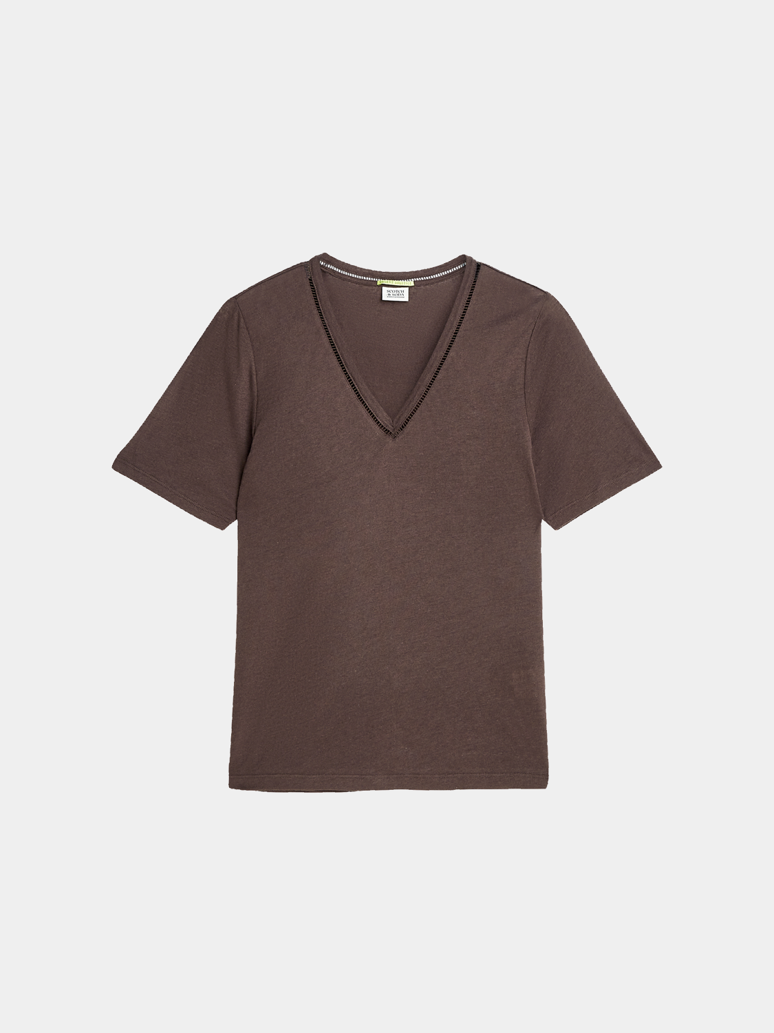 Linen v-neck t-shirt - Scotch & Soda AU