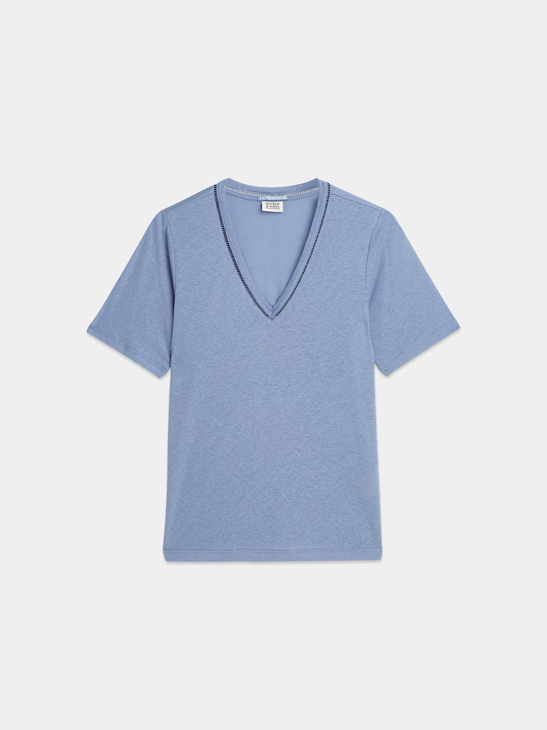 Linen v-neck t-shirt - Scotch & Soda AU