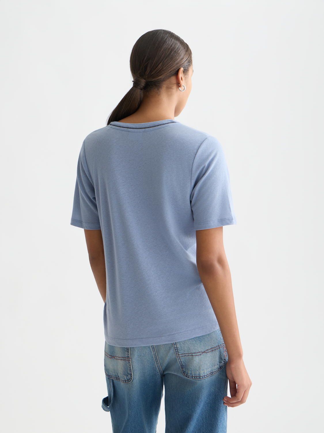 Linen v-neck t-shirt - Scotch & Soda AU