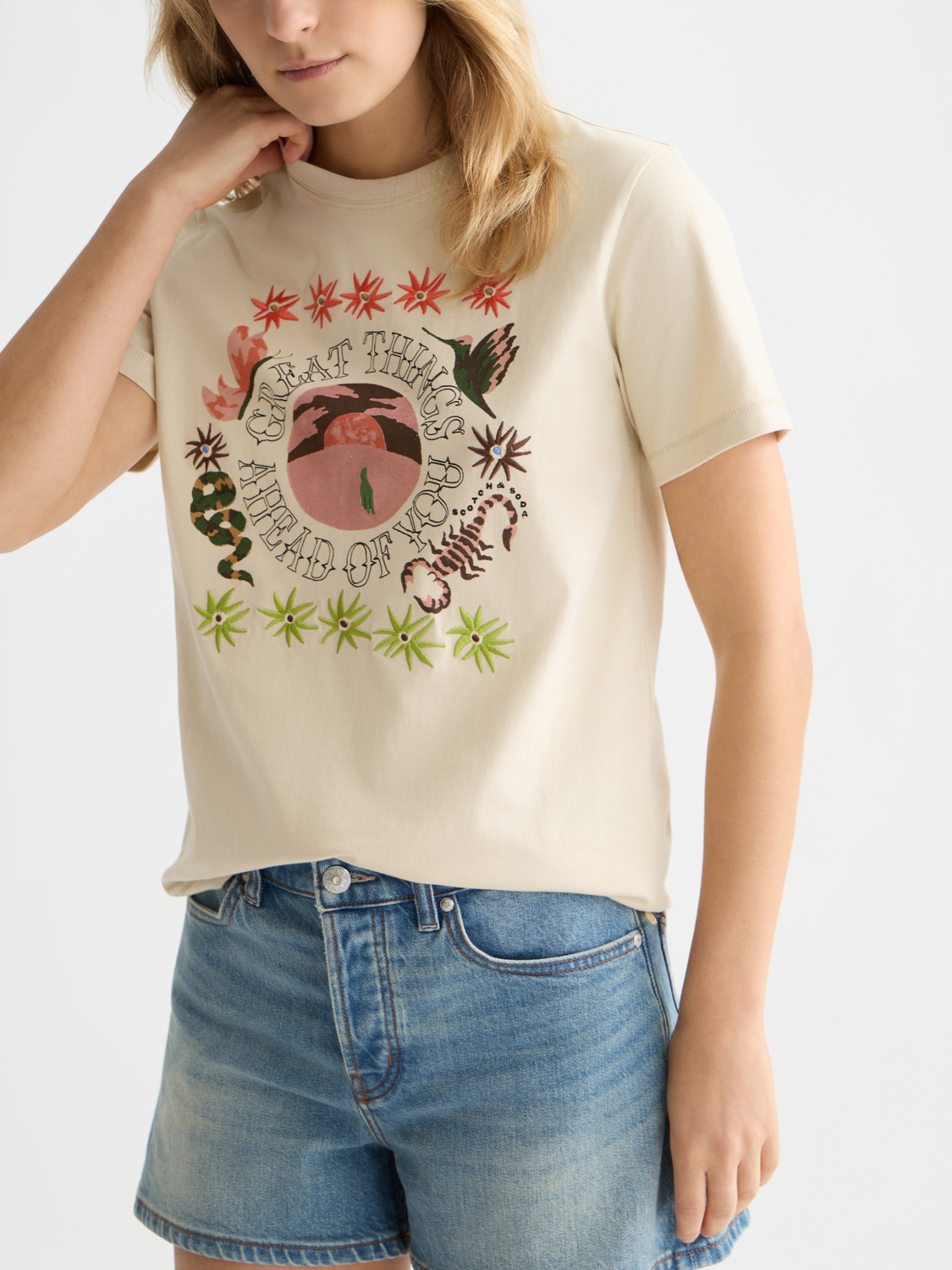 Embroidered artwork t-shirt - Scotch & Soda AU