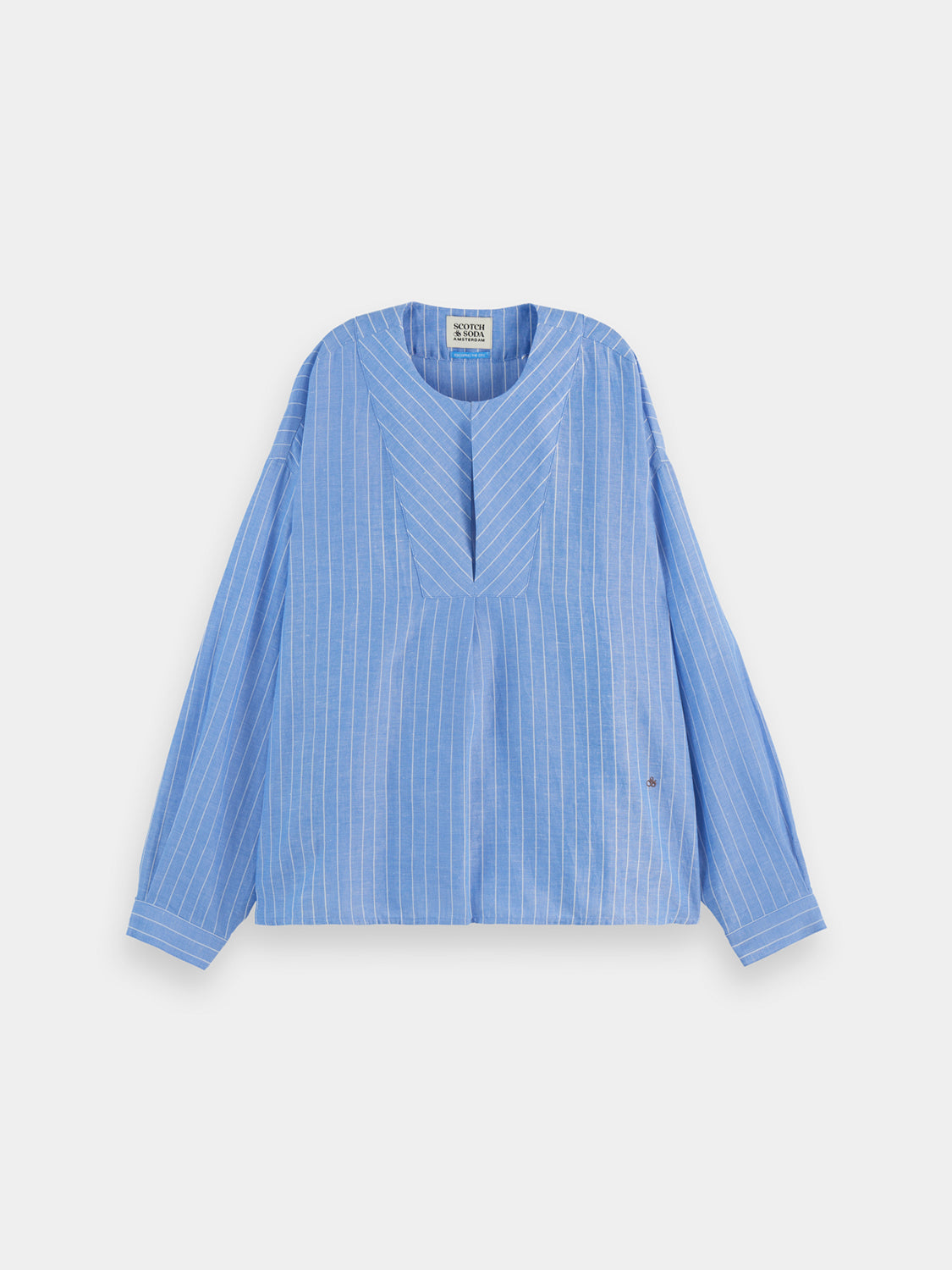 Striped cotton-linen blouse - Scotch & Soda AU