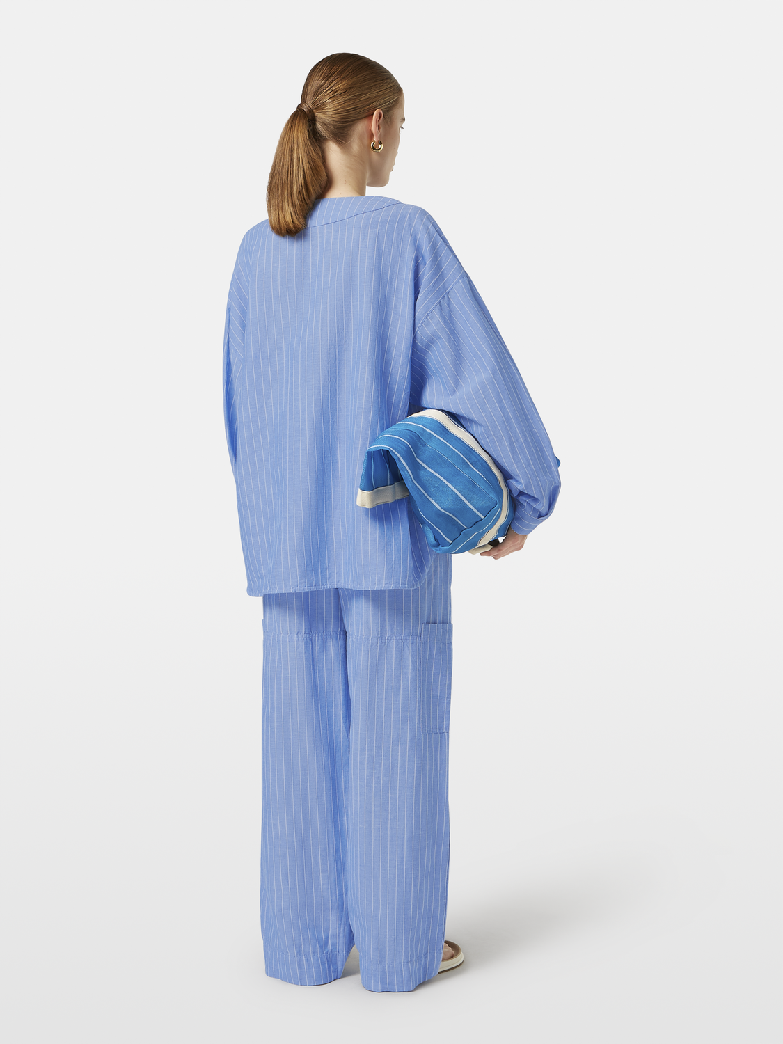 Striped cotton-linen blouse - Scotch & Soda AU