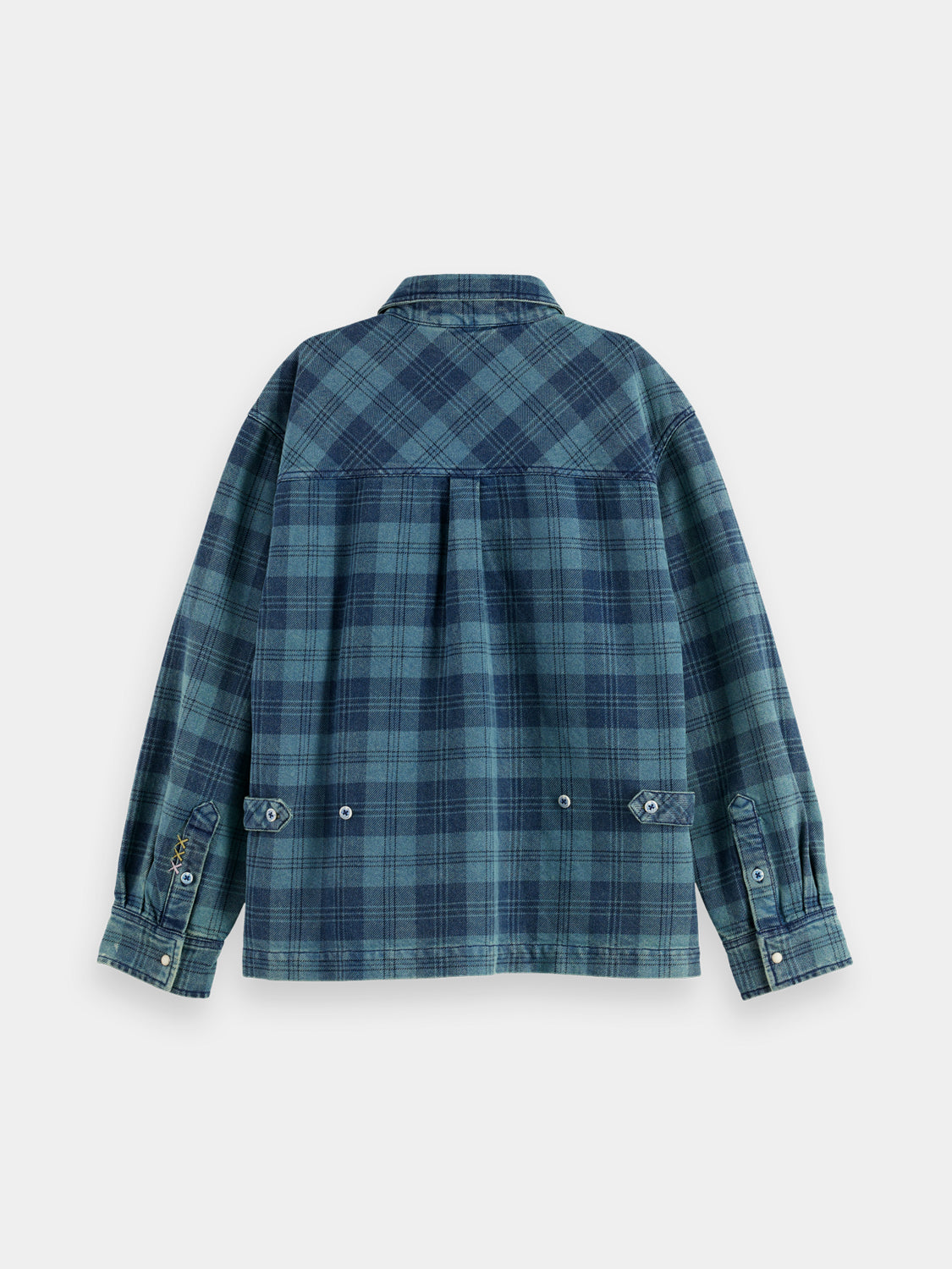 Washed denim checked overshirt - Scotch & Soda AU