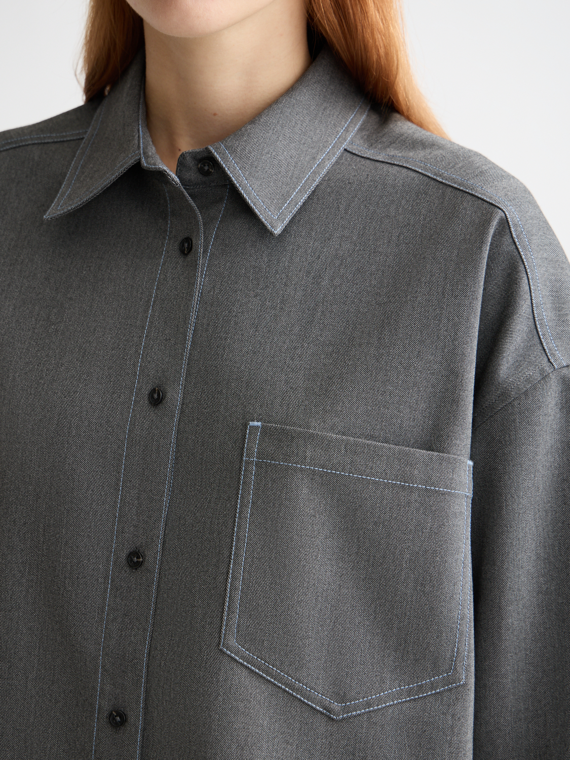 Girlfriend herringbone shirt - Scotch & Soda AU