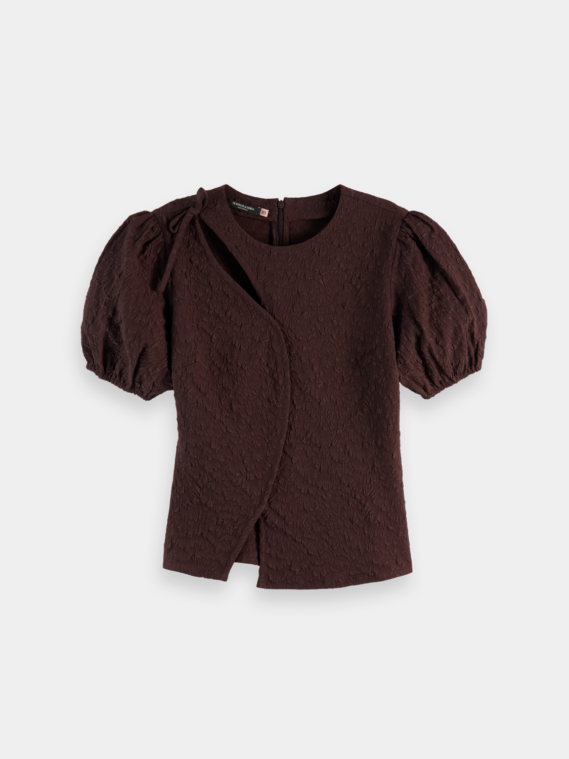 Puff sleeve textured top - Scotch & Soda AU