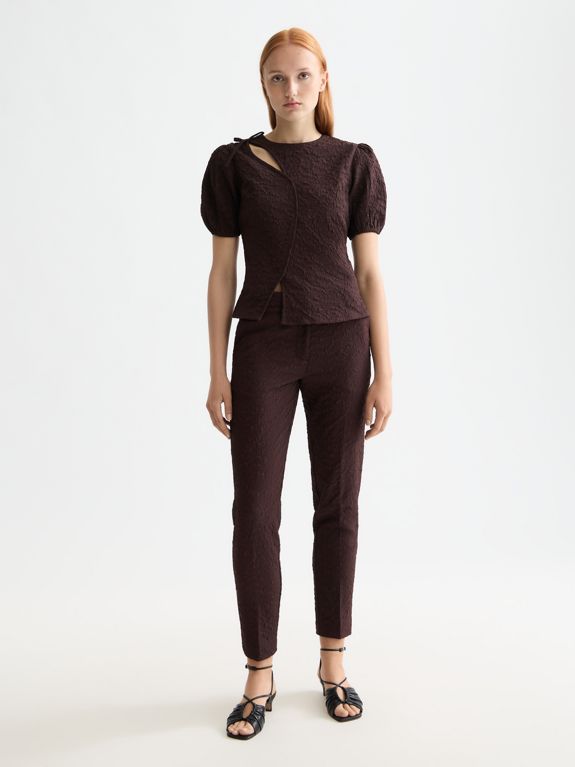 Puff sleeve textured top - Scotch & Soda AU