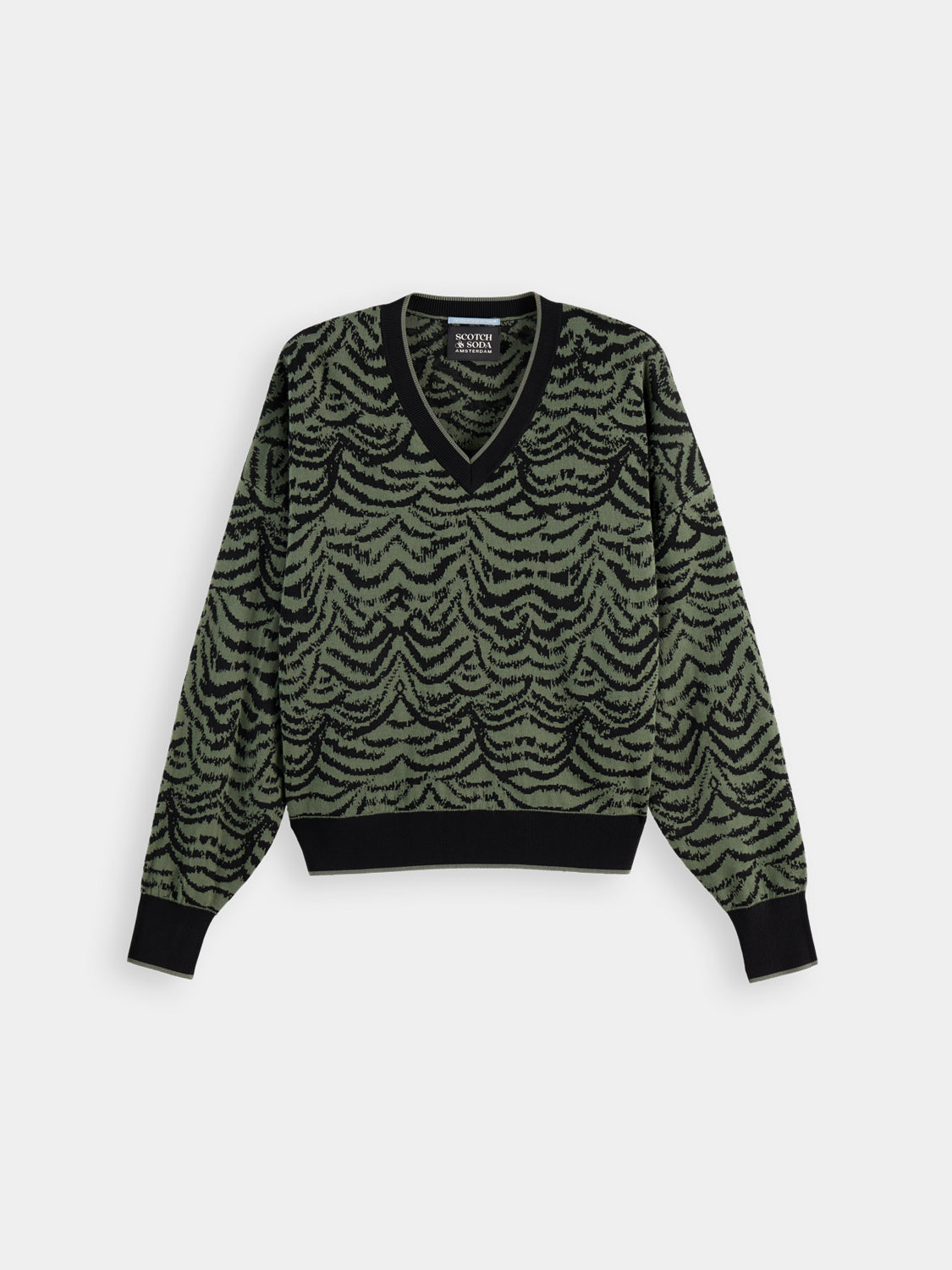 Jacquard v-neck pullover - Scotch & Soda AU