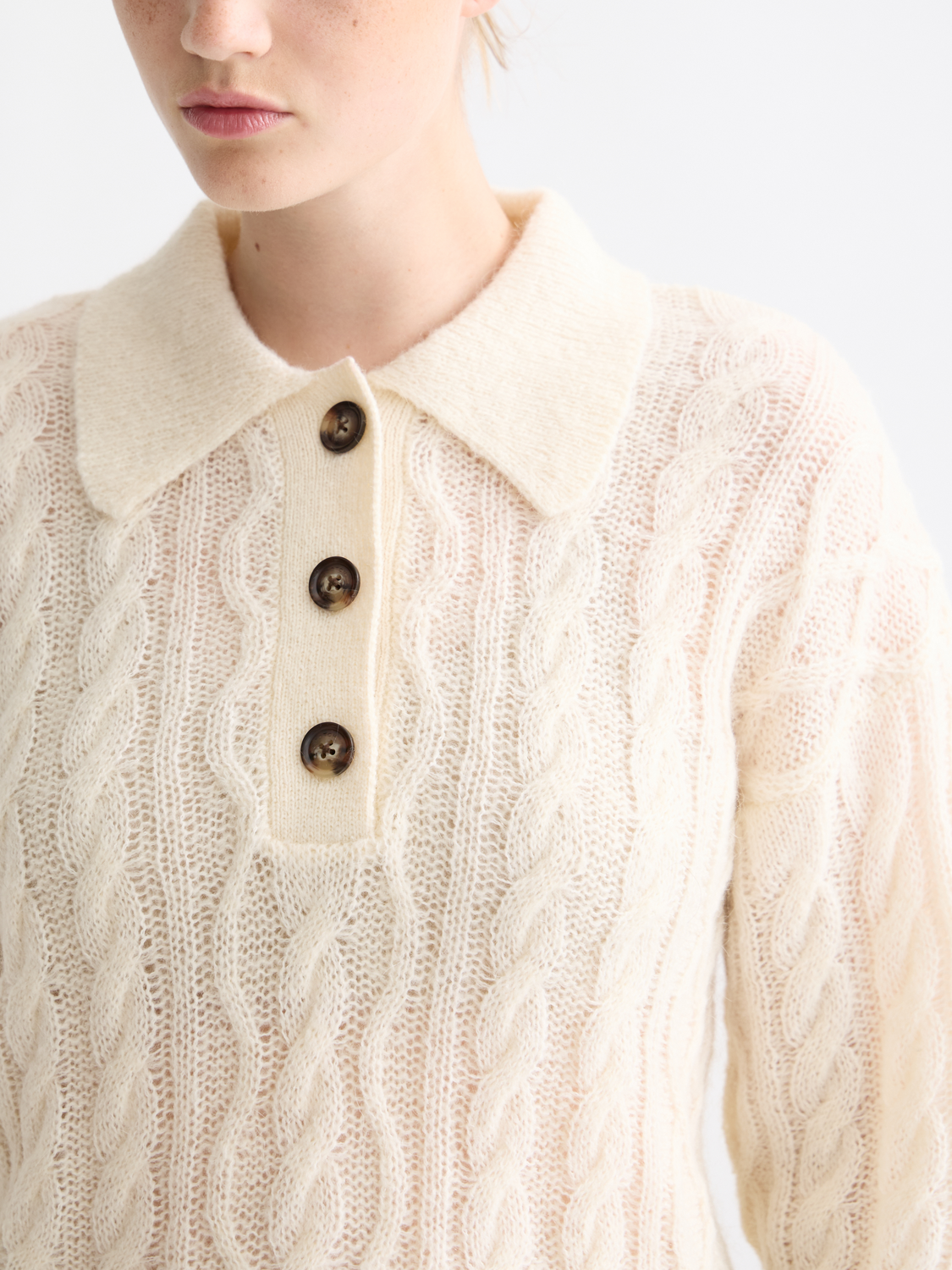 Cable stitch polo pullover - Scotch & Soda AU