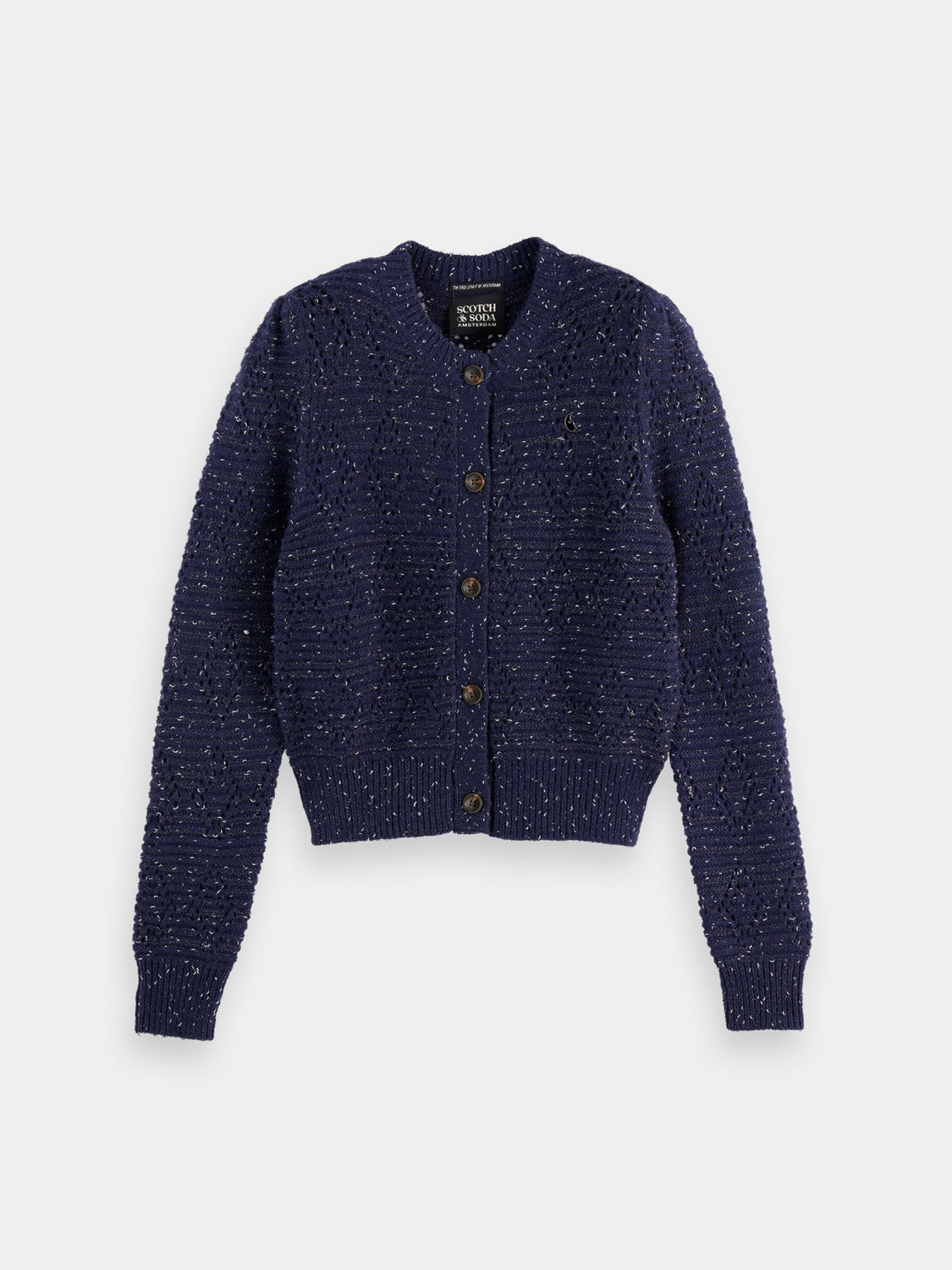 Metallic crewneck cardigan - Scotch & Soda AU