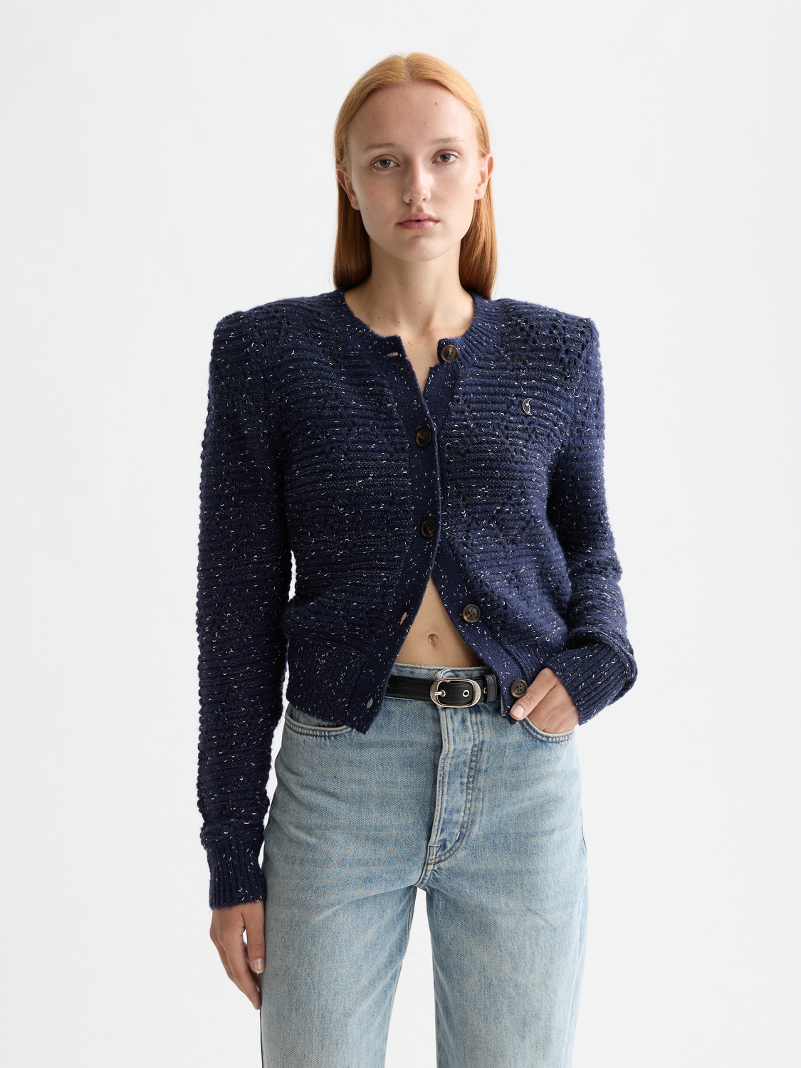 Metallic crewneck cardigan - Scotch & Soda AU