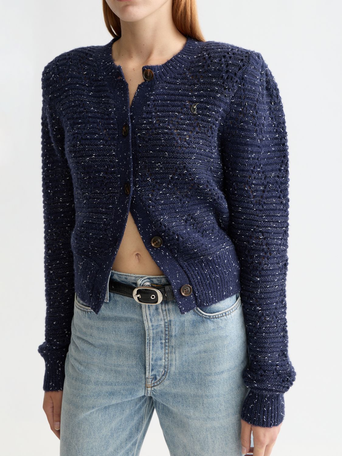 Metallic crewneck cardigan - Scotch & Soda AU