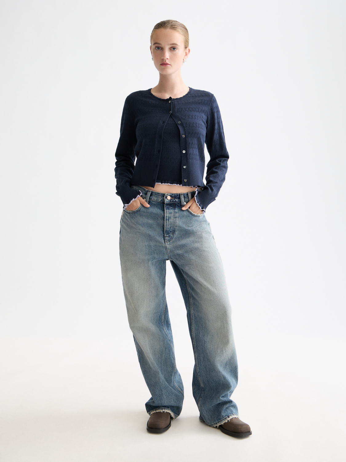 Pointelle knitted cardigan - Scotch & Soda AU