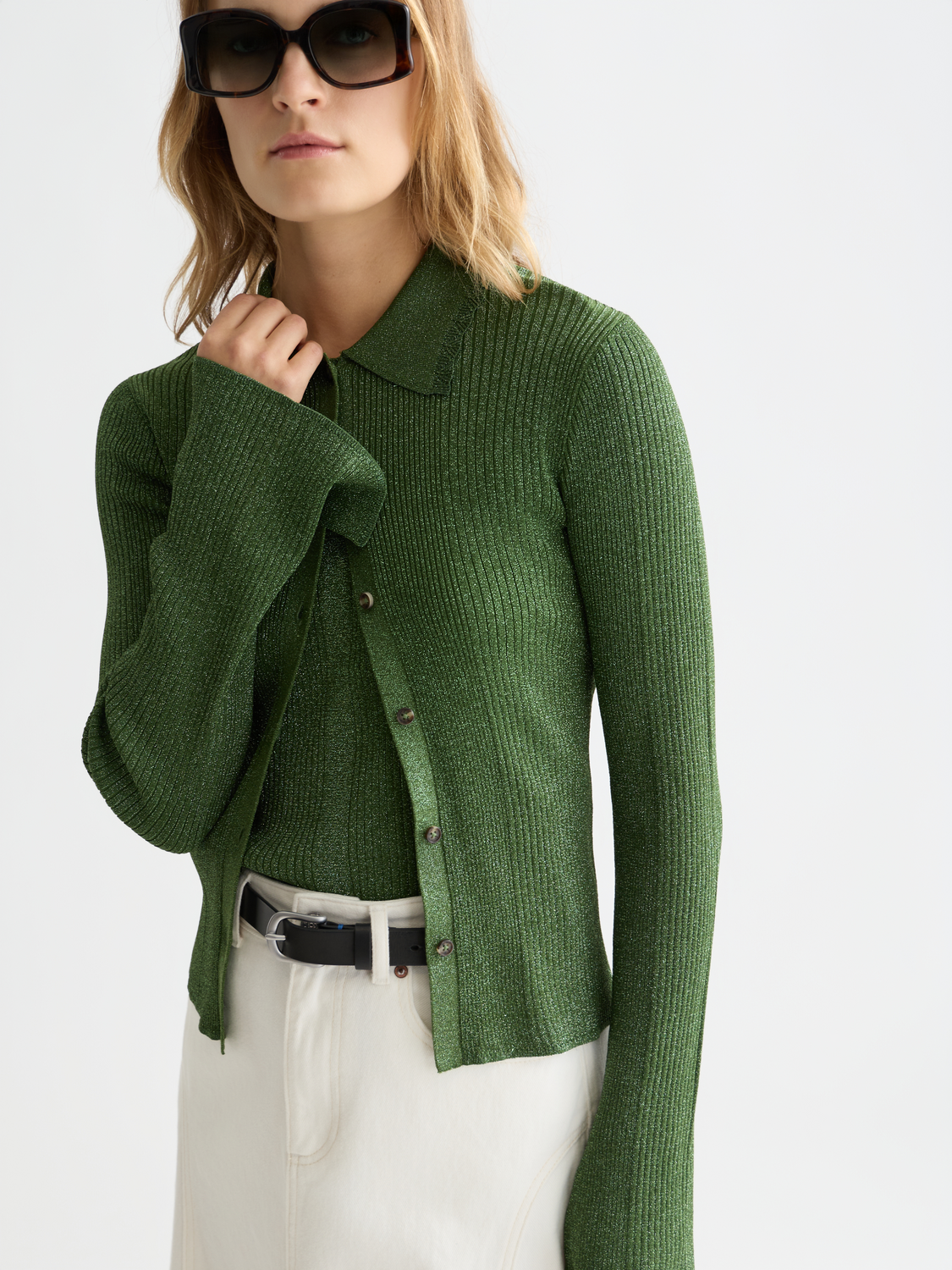 Metallic ribbed cardigan - Scotch & Soda AU