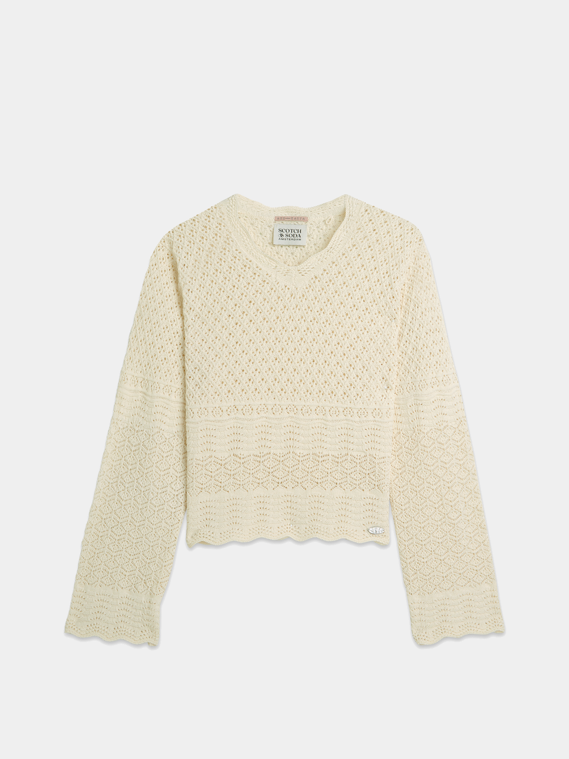 Pointelle v-neck pullover - Scotch & Soda AU