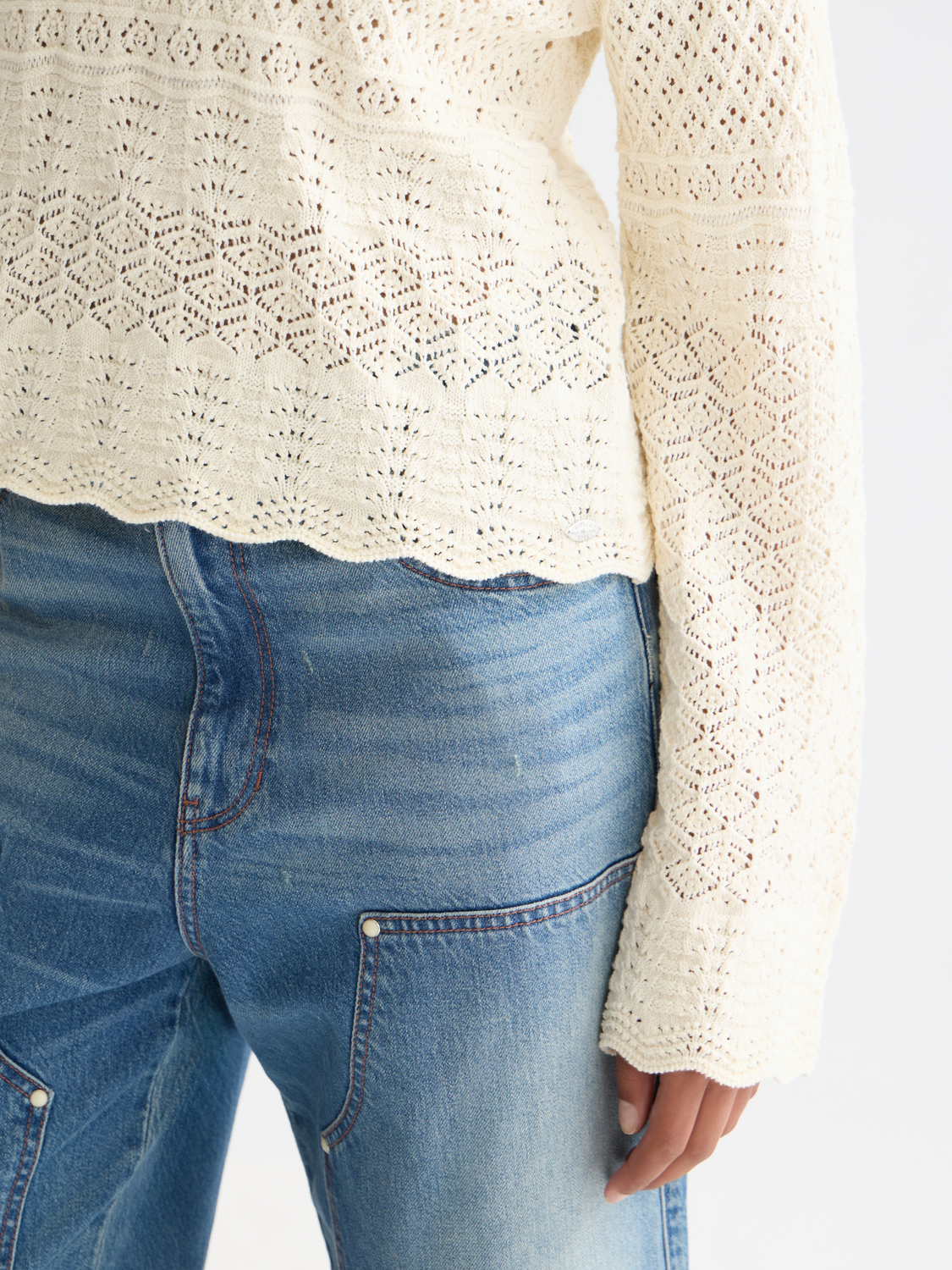 Pointelle v-neck pullover - Scotch & Soda AU