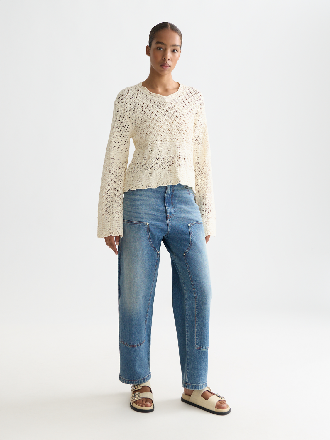 Pointelle v-neck pullover - Scotch & Soda AU