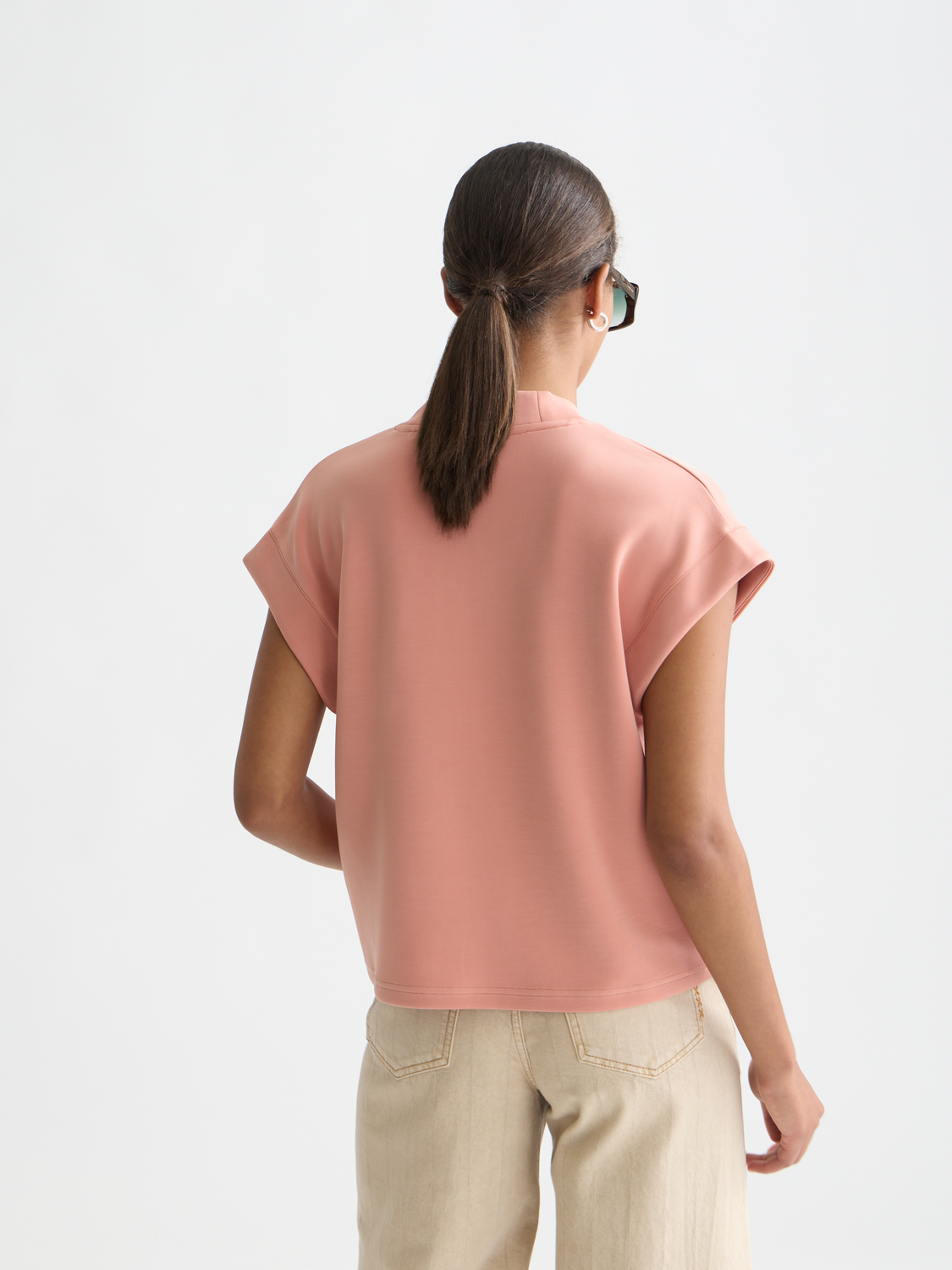 V-neck short sleeved sweatshirt - Scotch & Soda AU