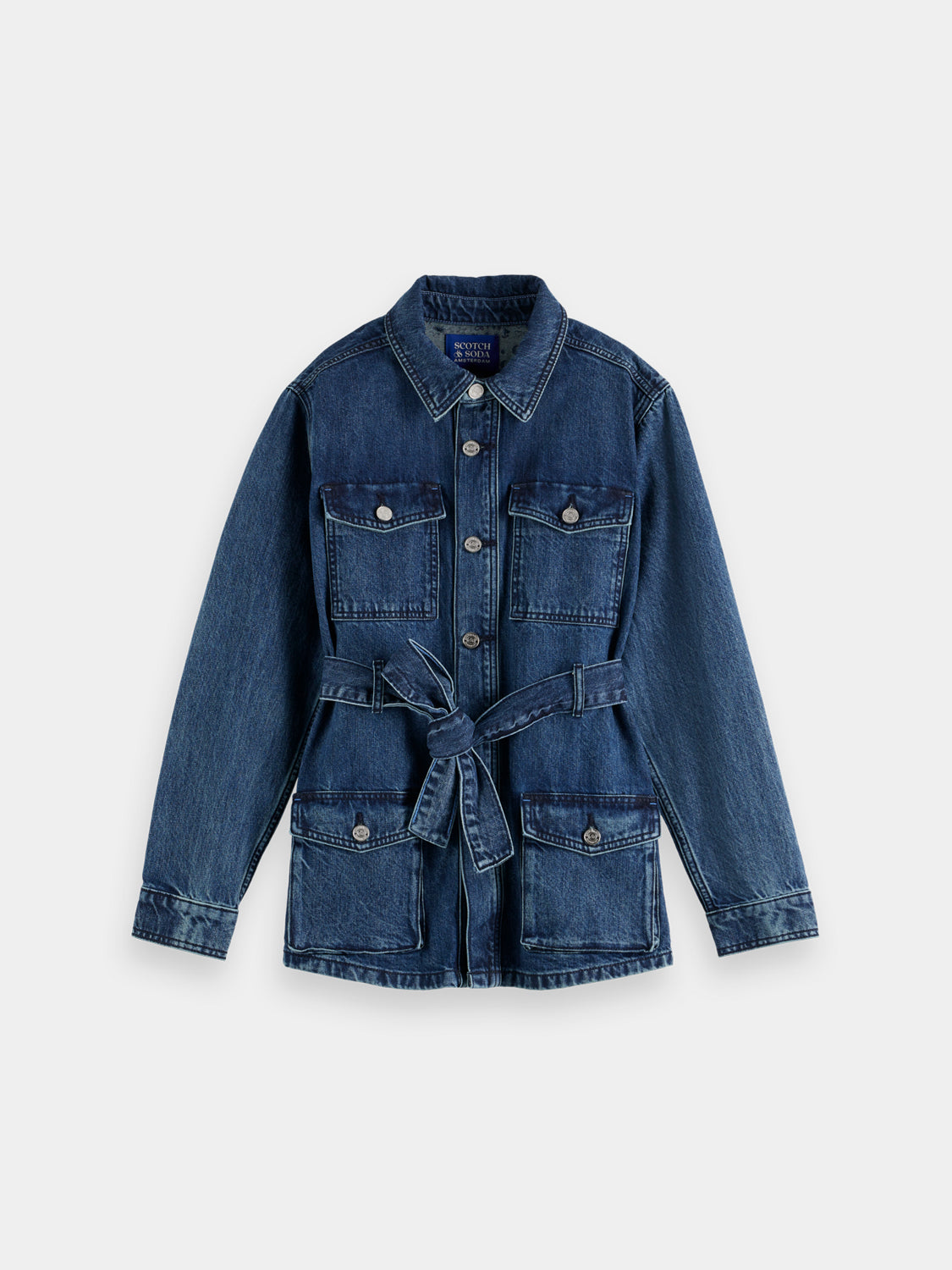 Belted denim jacket