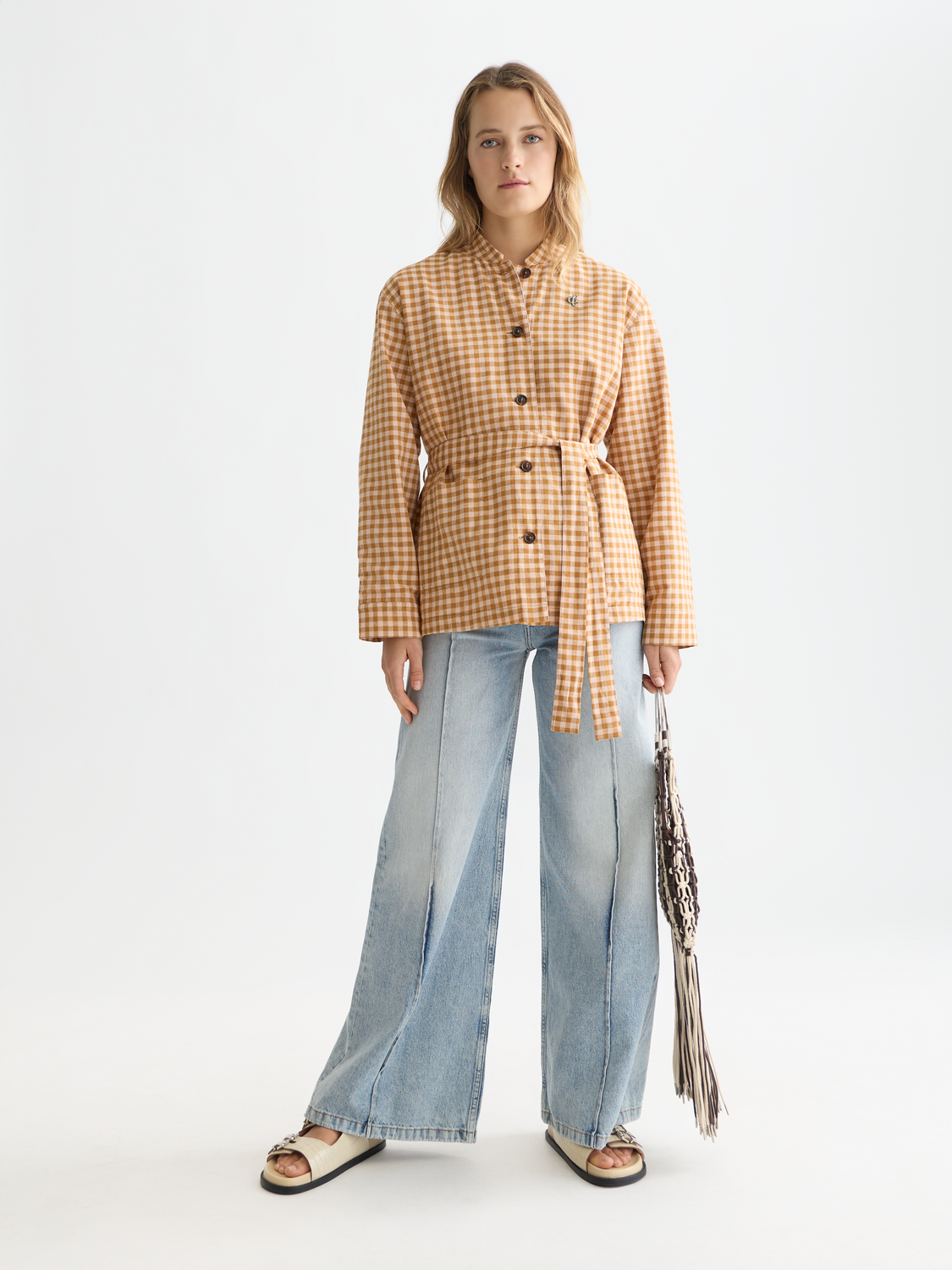 Gingham belted blazer - Scotch & Soda AU